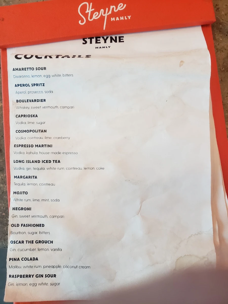 Menu, Miami Rice Manly