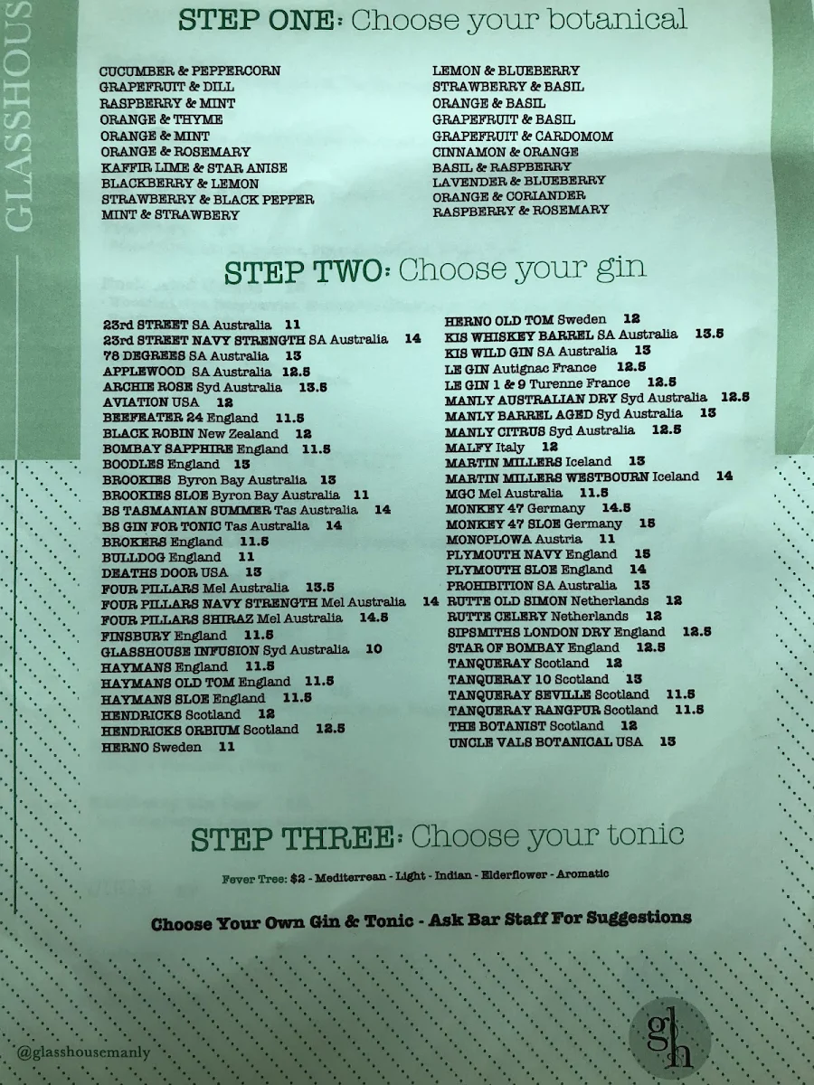 Menu, Miami Rice Manly