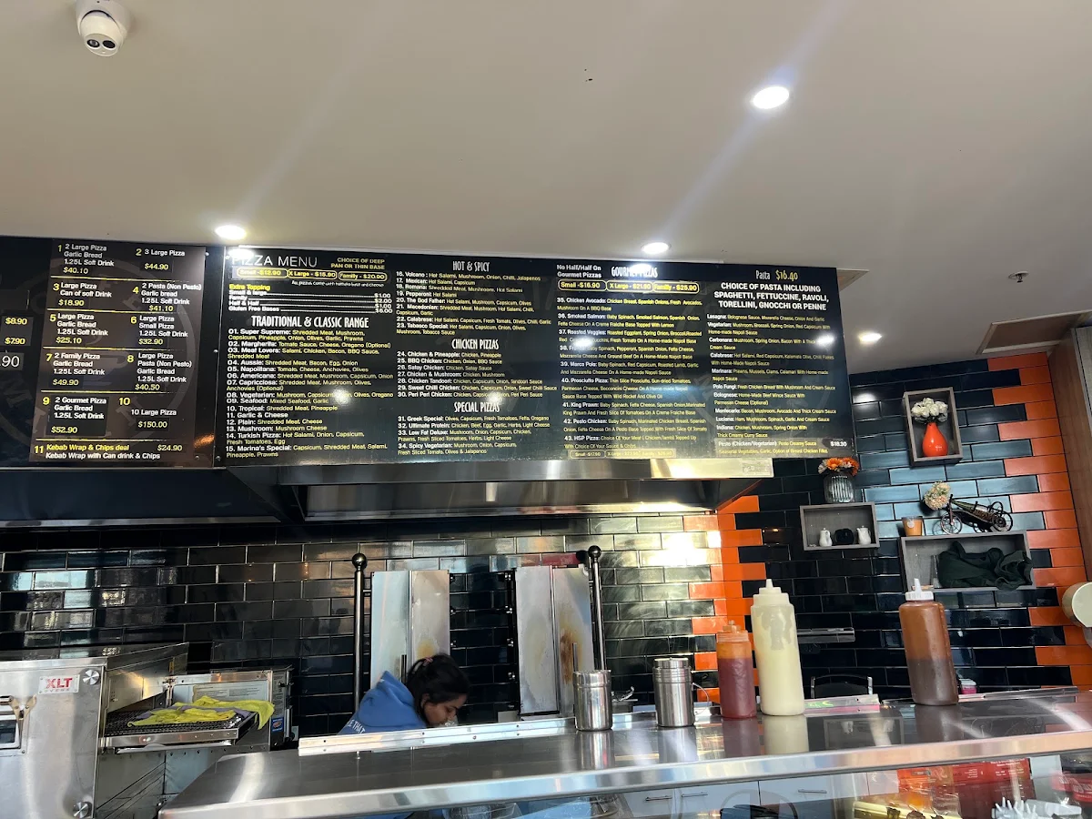 Menu, Cafe Marina & Pizzaria