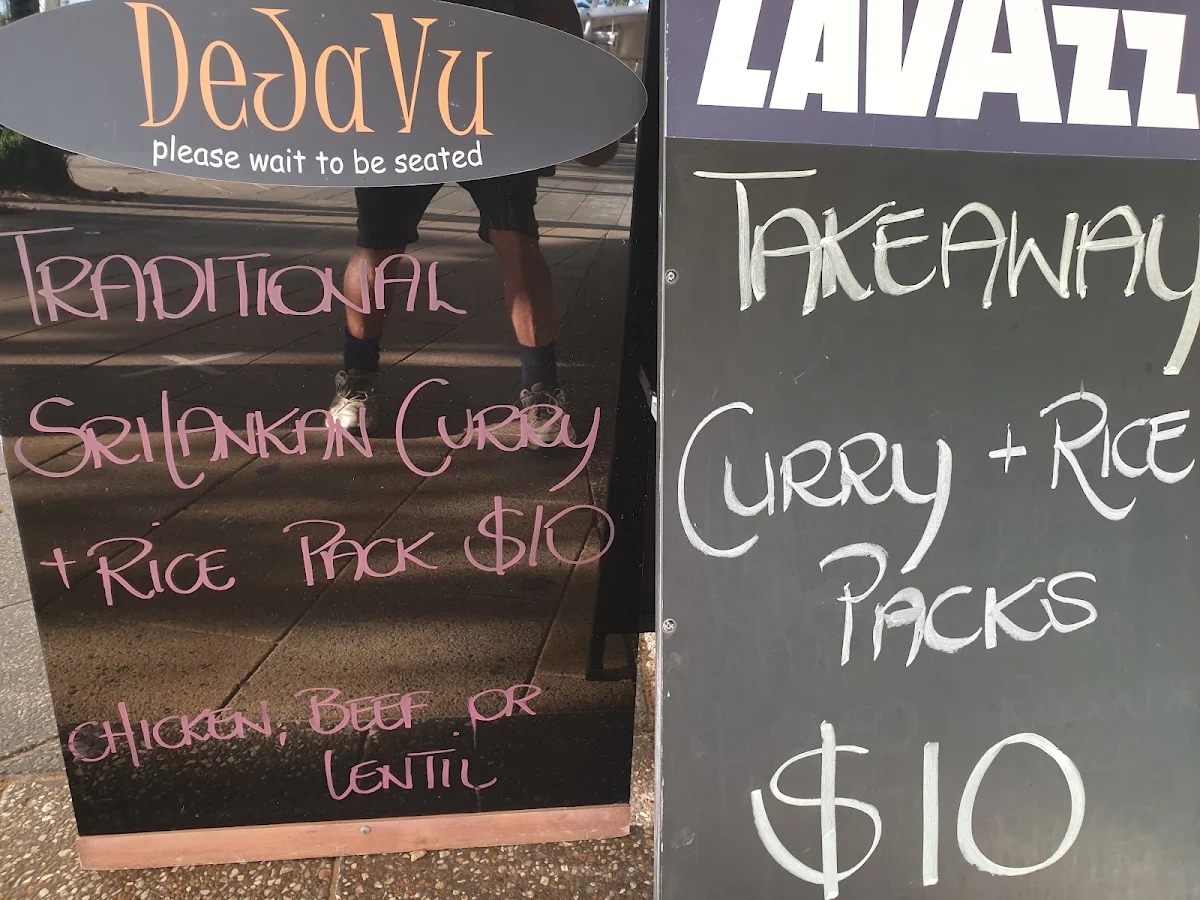 Menu, De Ja Vu Cafe & Bar Mooloolaba