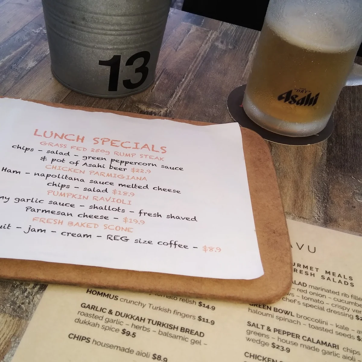Menu, De Ja Vu Cafe & Bar Mooloolaba