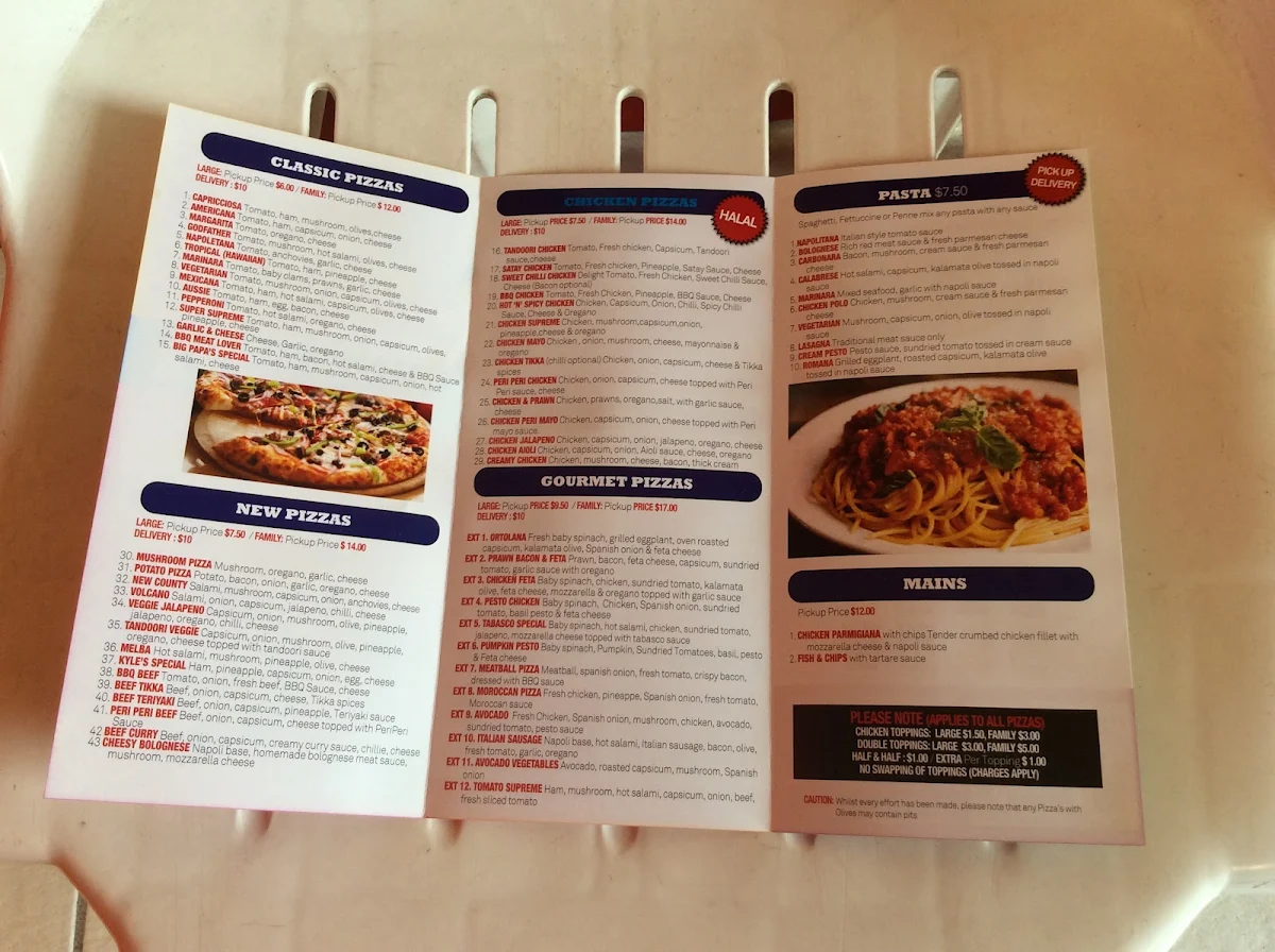 Menu, Brady Road Fish and Chips