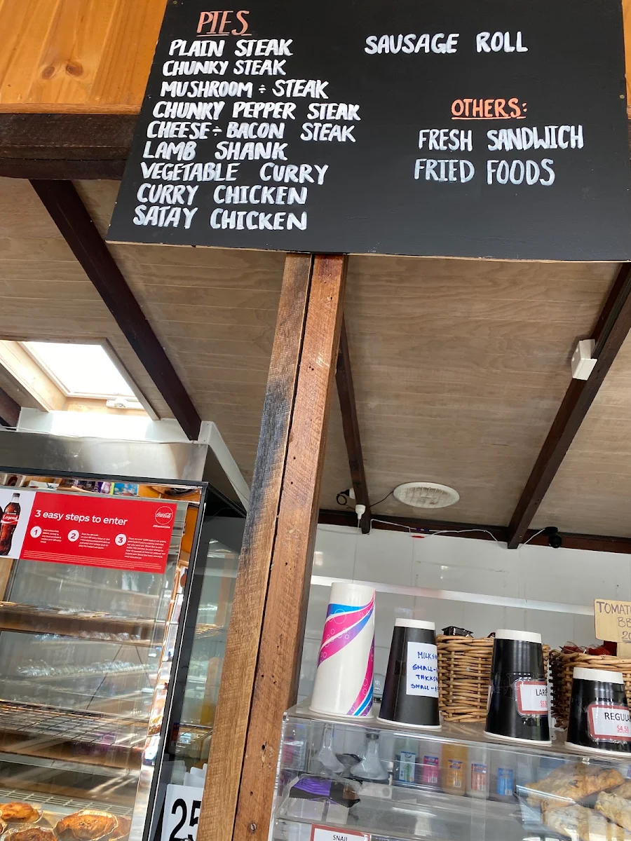 Menu, Nerson's PiePlace & Takeaway