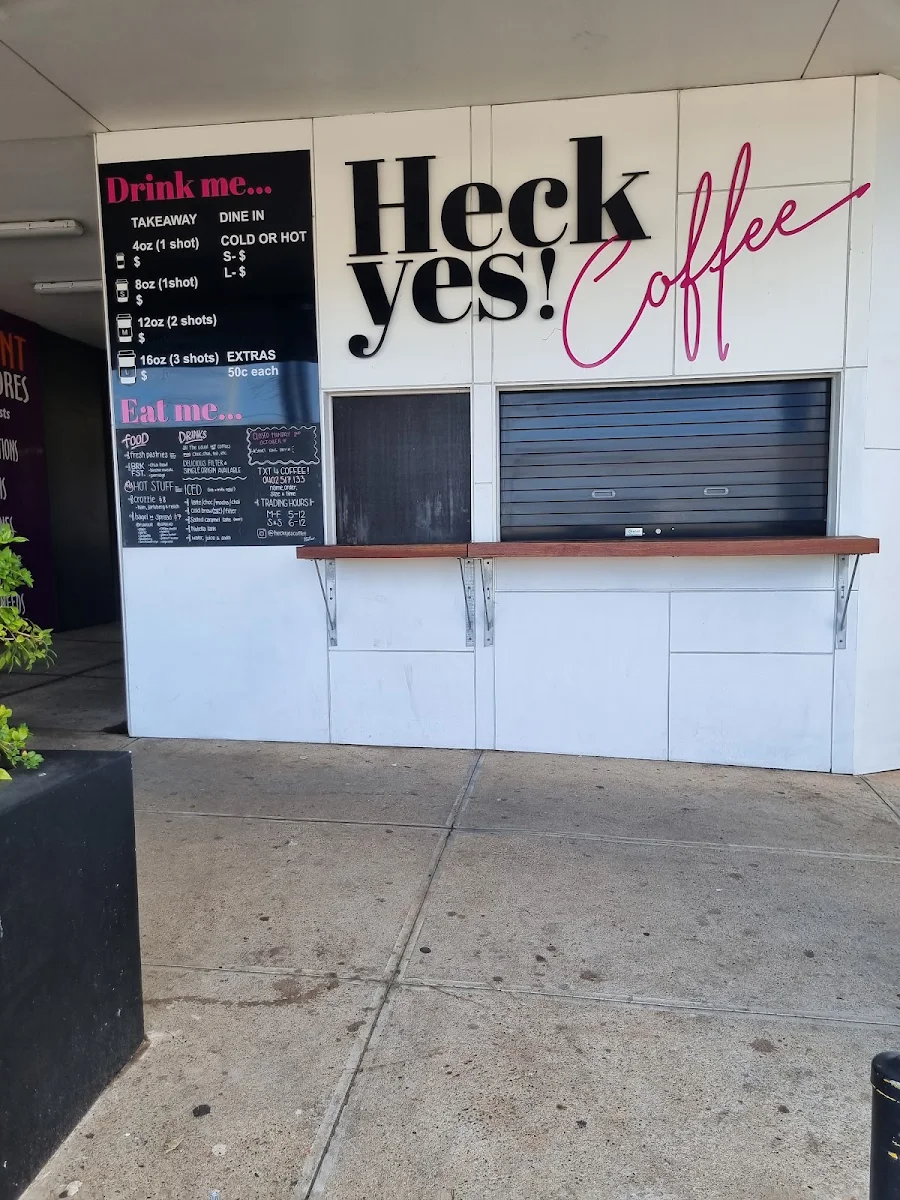 Menu, Heck Yes Coffee