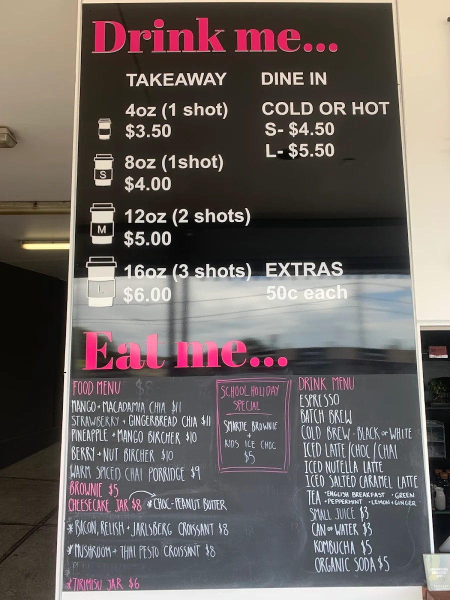Menu, Heck Yes Coffee