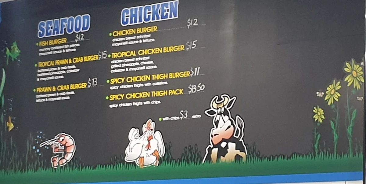 Menu, Blue Water Seafoods