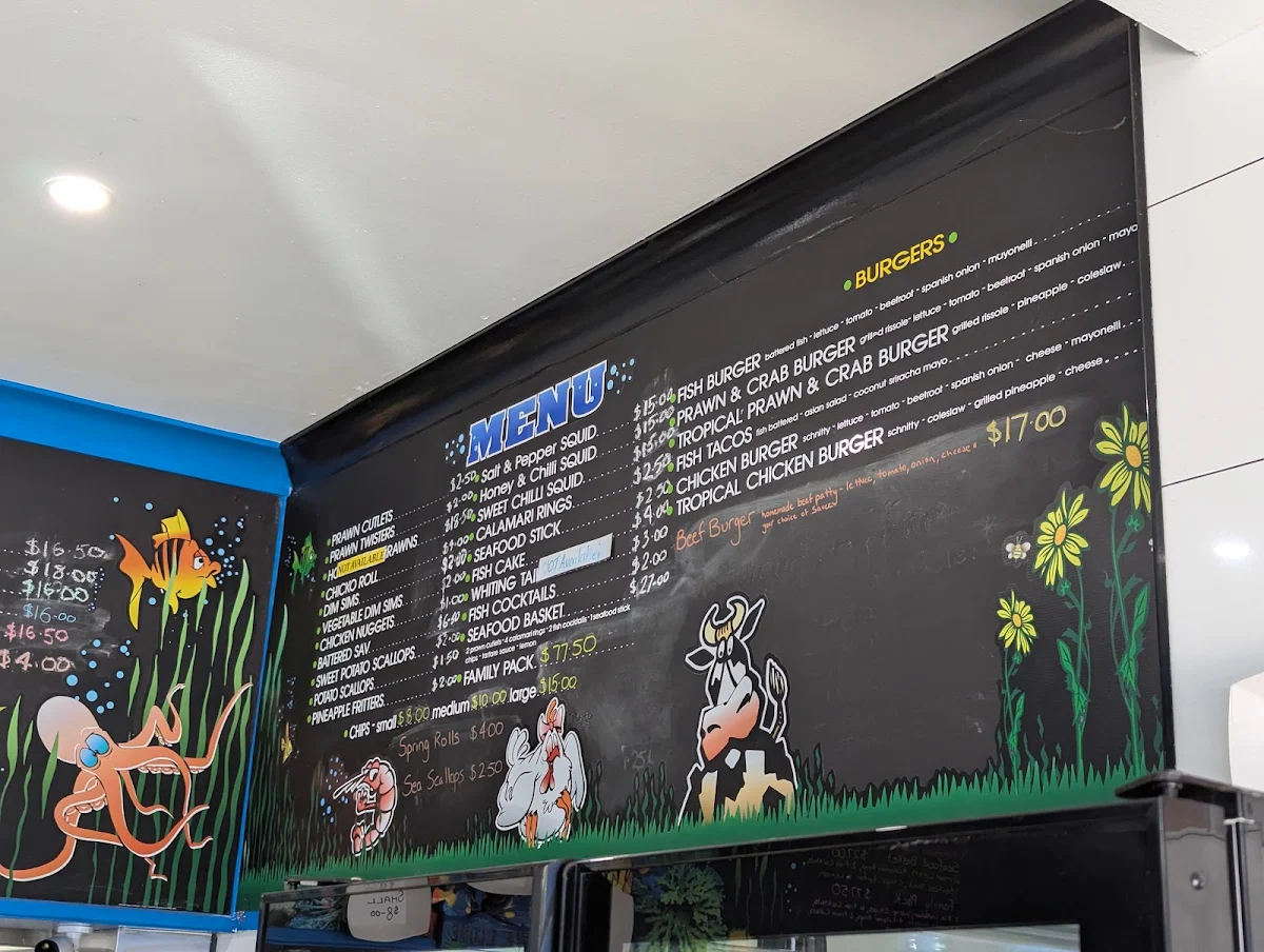 Menu, Blue Water Seafoods