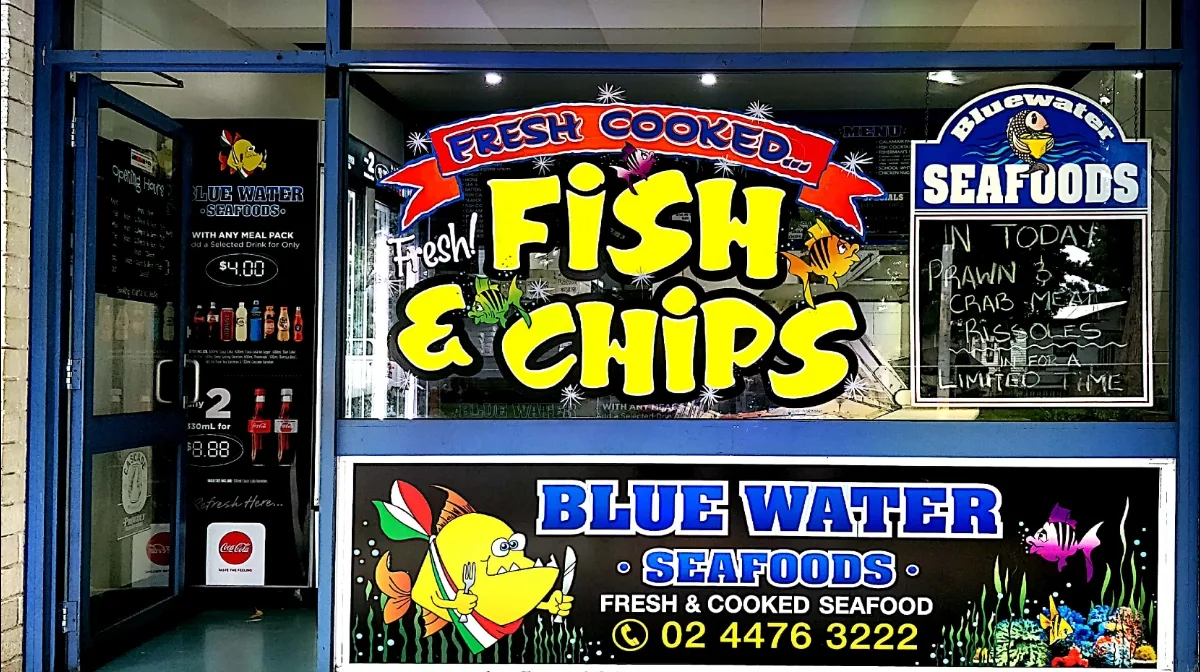 Menu, Blue Water Seafoods