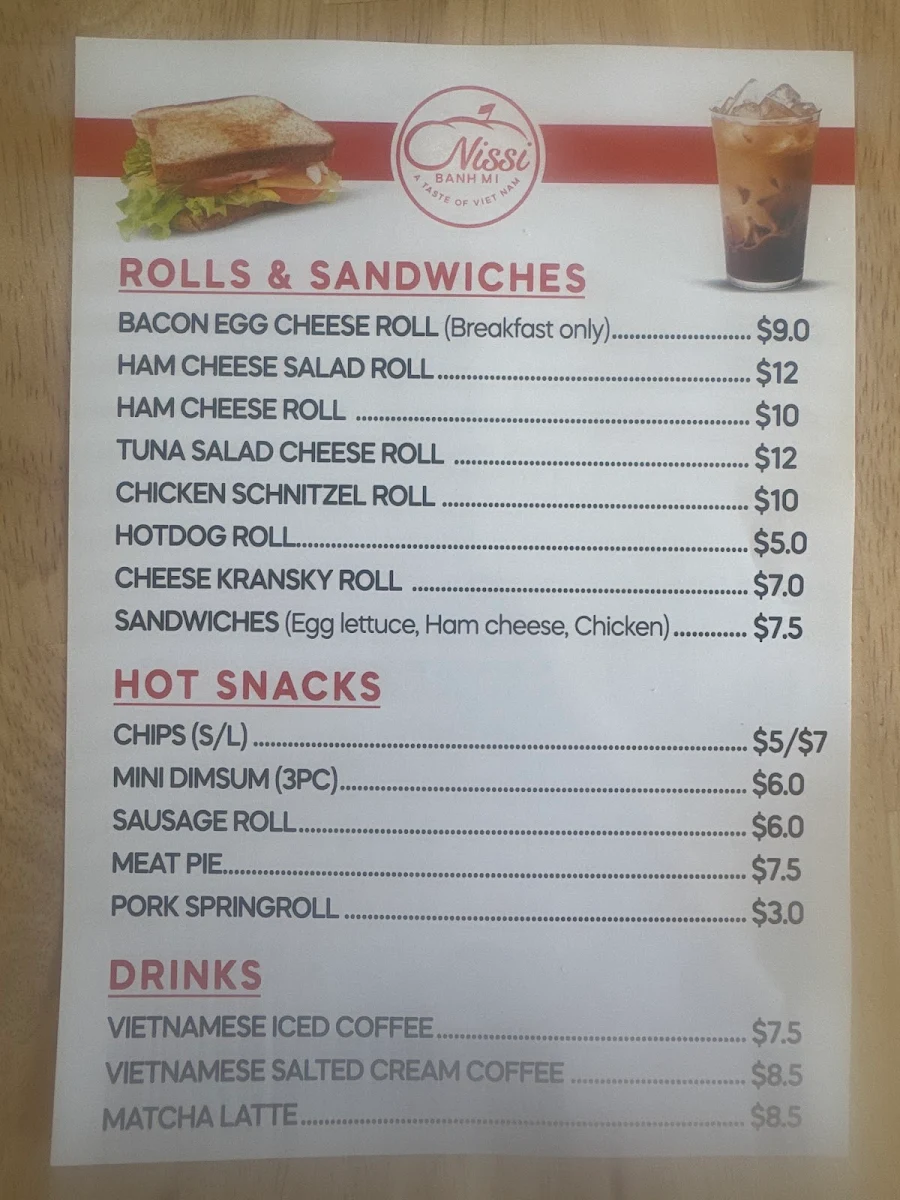 Menu, Nissi Banh Mi