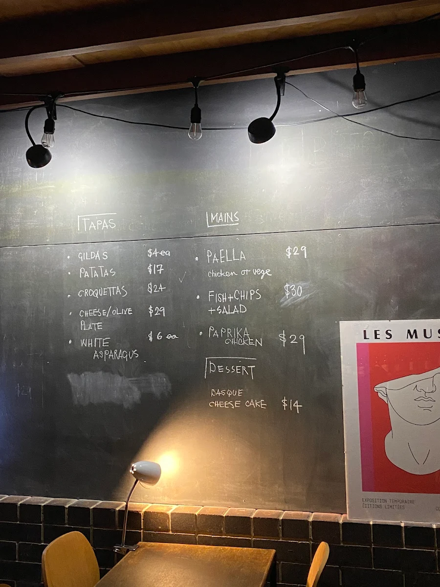 Menu, Bar Tarifa