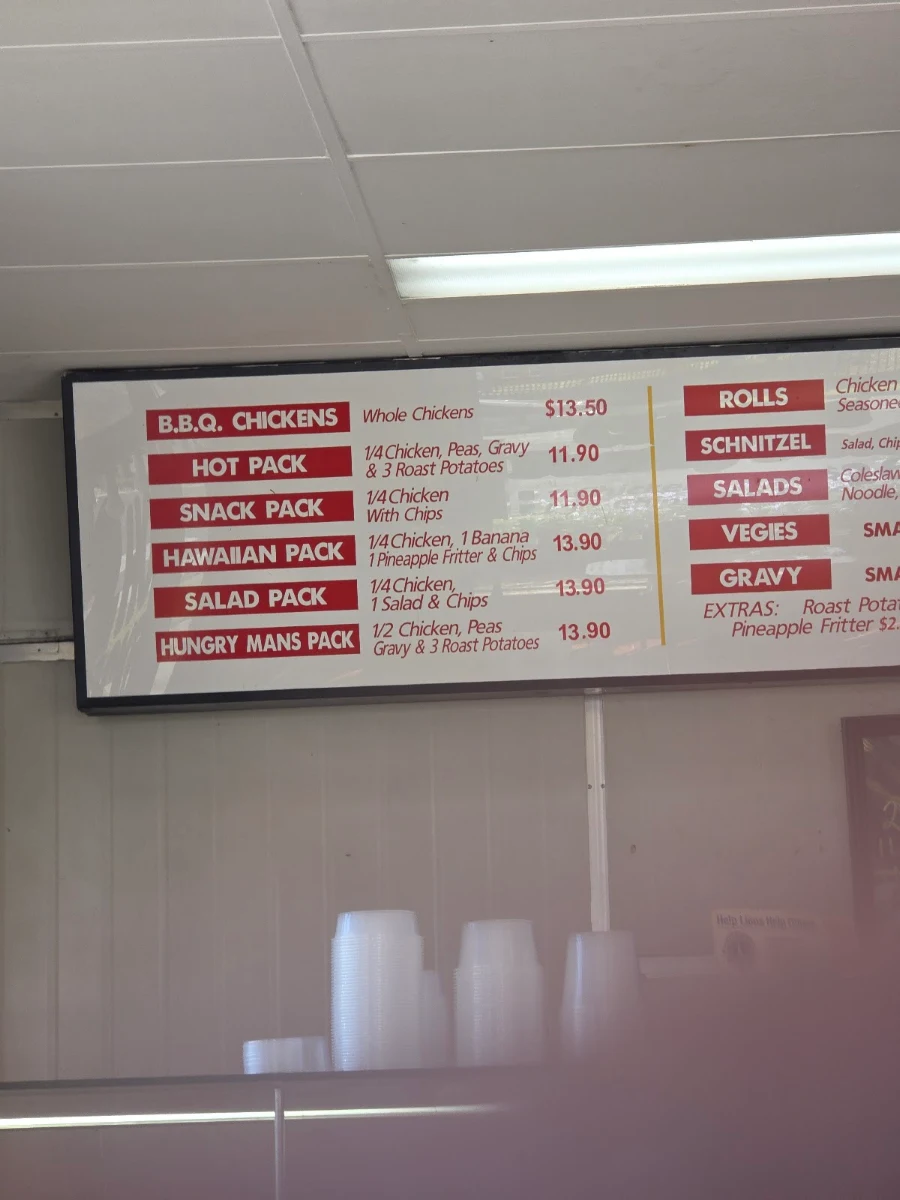 Menu, Chickery Fish Chicken Shop Geelong