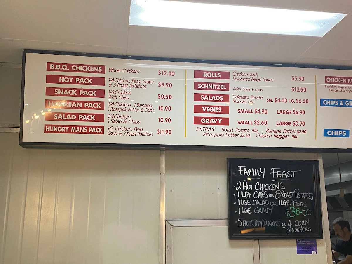 Menu, Chickery Fish Chicken Shop Geelong