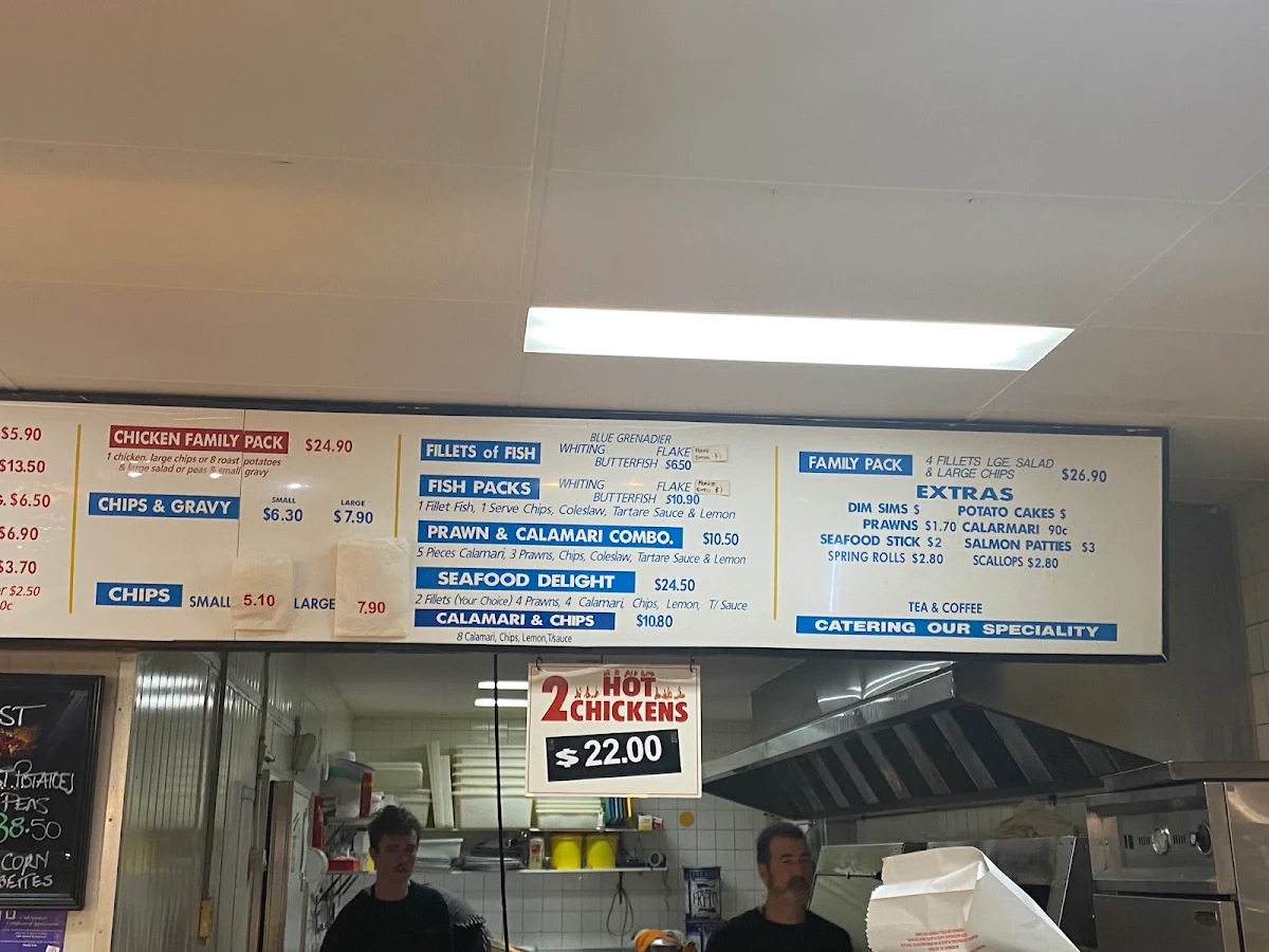 Menu, Chickery Fish Chicken Shop Geelong