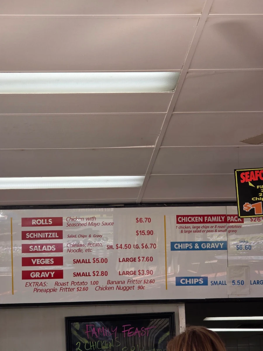 Menu, Chickery Fish Chicken Shop Geelong