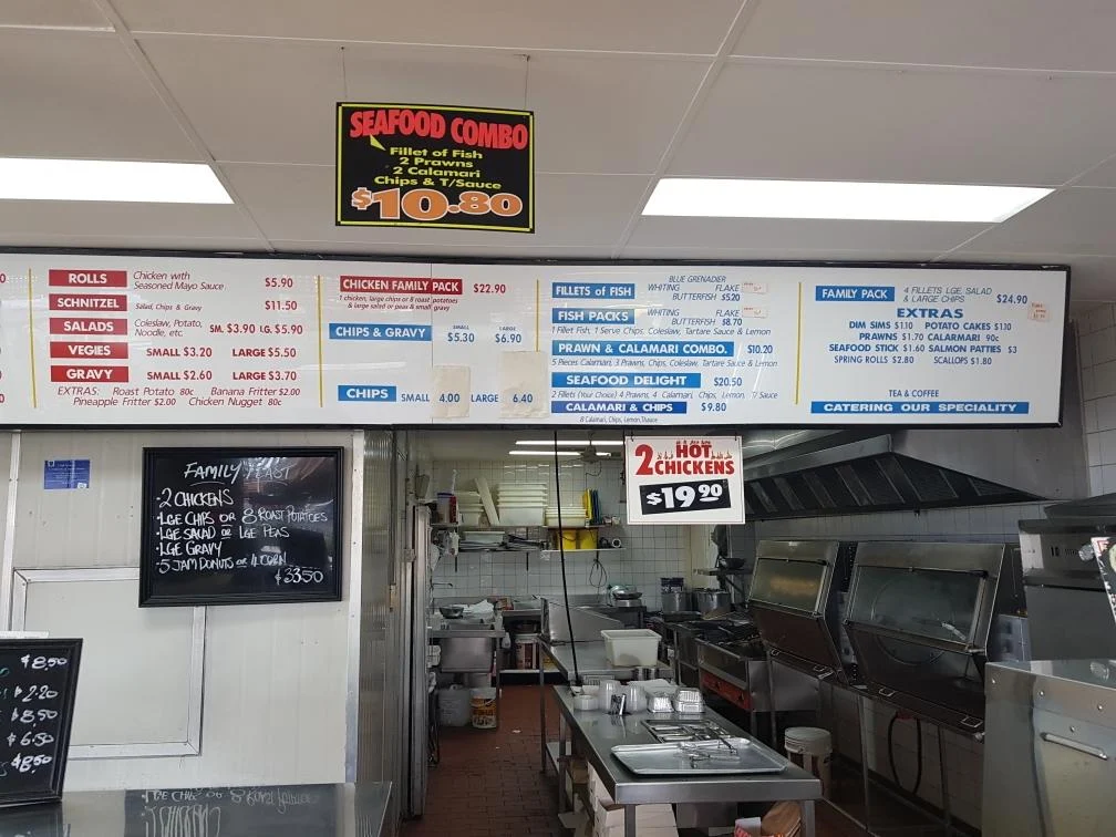 Menu, Chickery Fish Chicken Shop Geelong