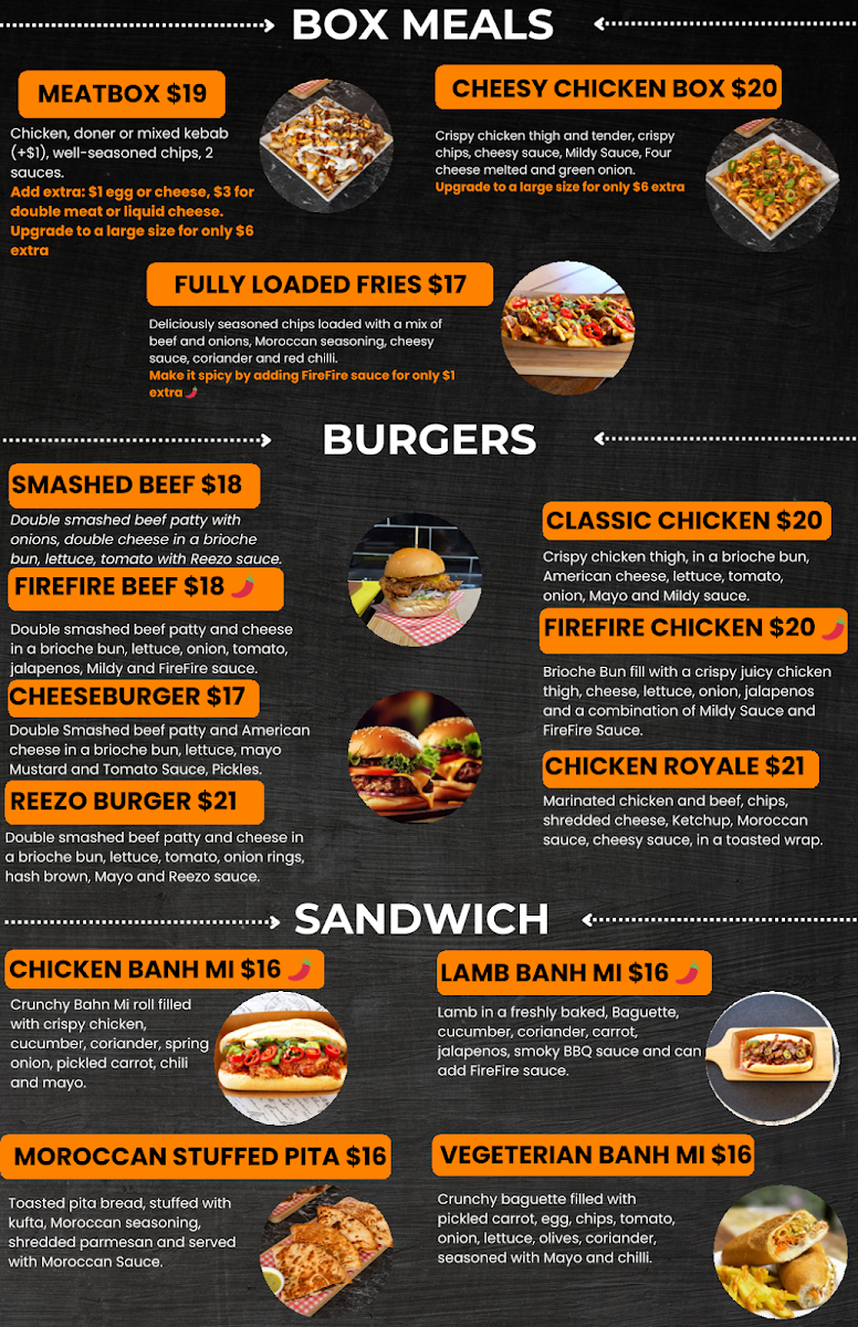 Menu, Reezo Kebab