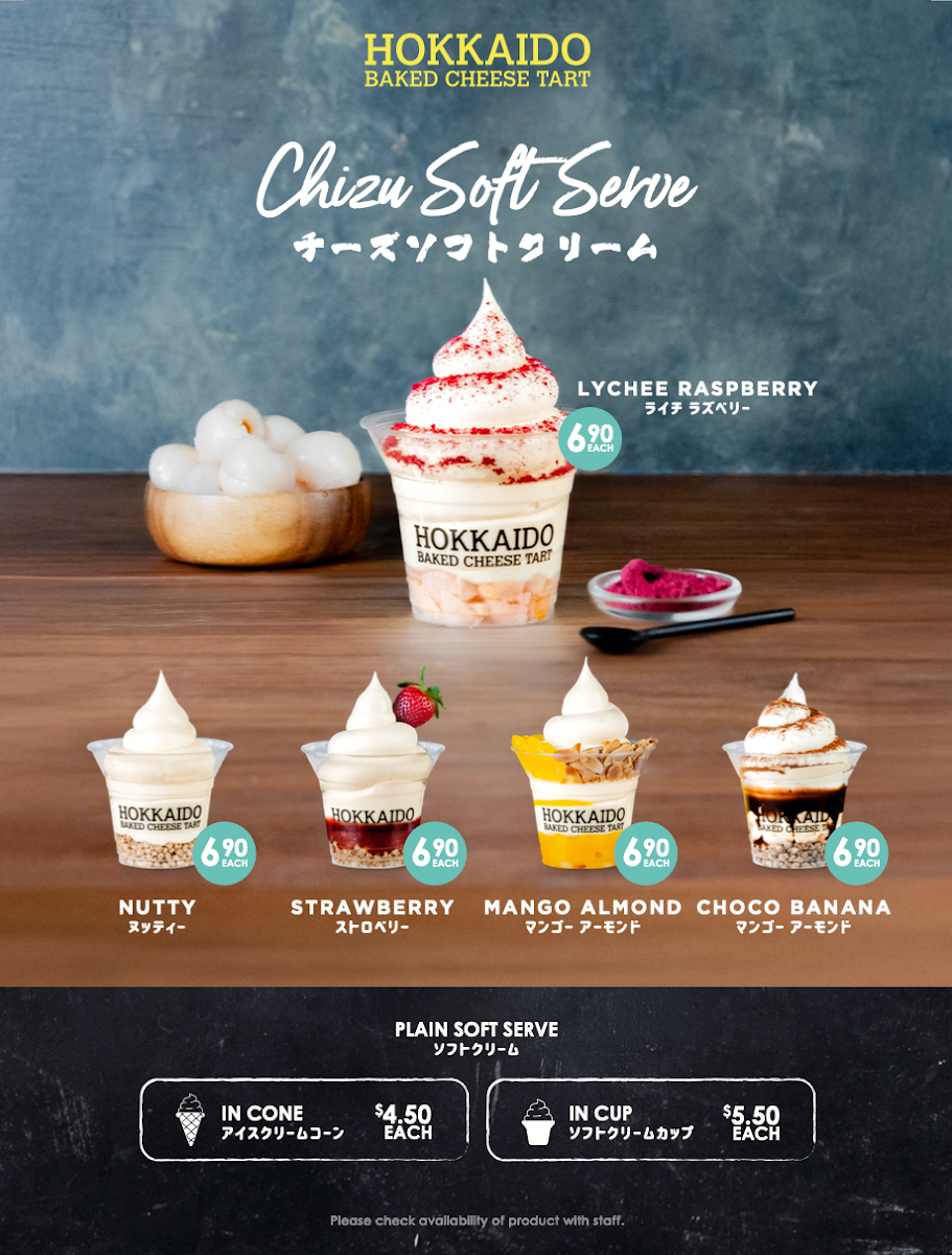 Menu, KURIMU x Hokkaido Baked Cheese Tart Uptown Brisbane