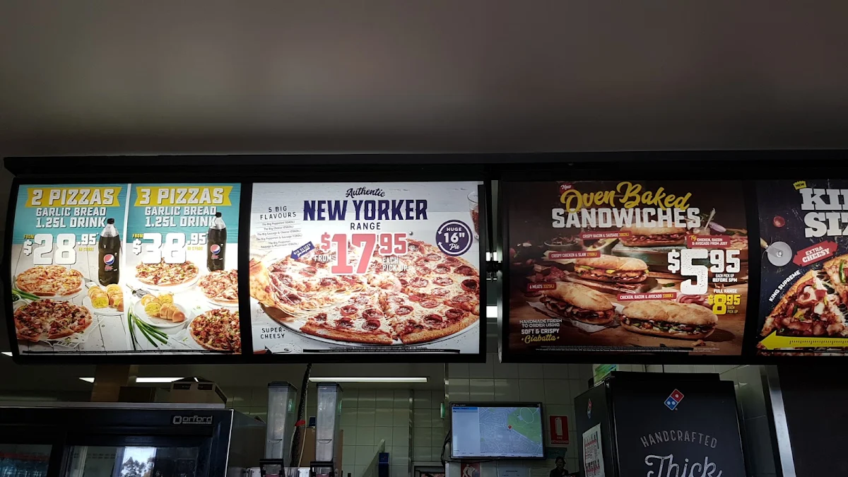 Menu, Domino's Pizza Sunbury