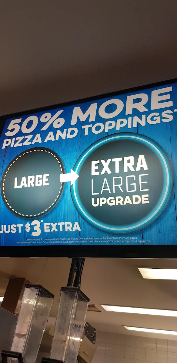 Menu, Domino's Pizza Sunbury