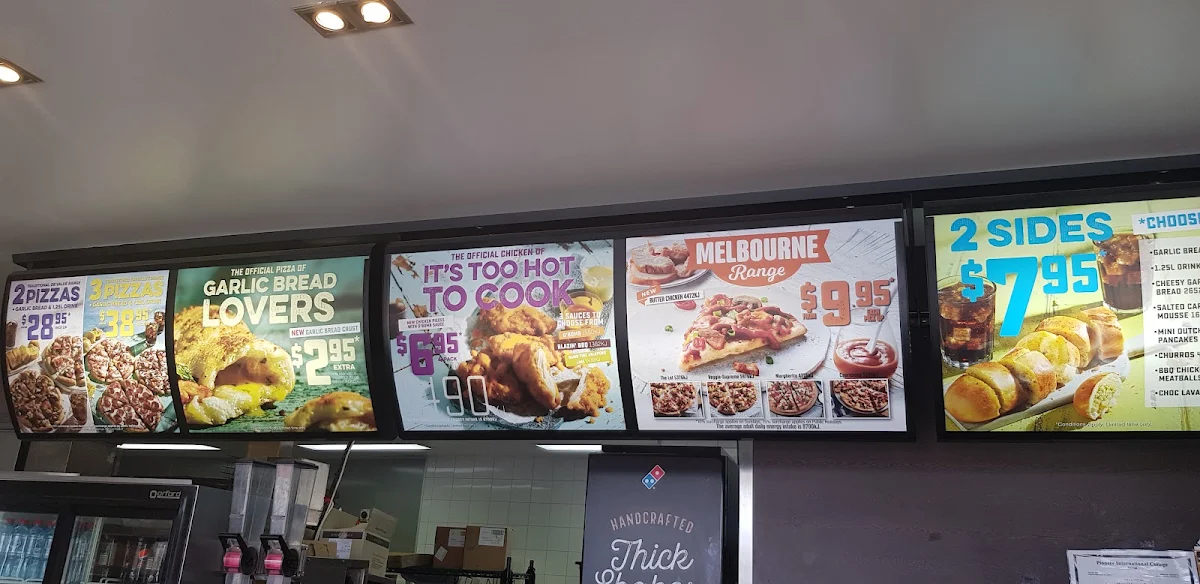 Menu, Domino's Pizza Sunbury