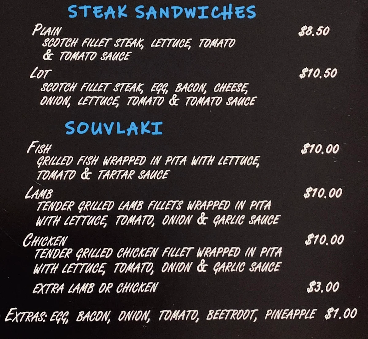Menu, FISH AND CHIPS ON CIVIC
