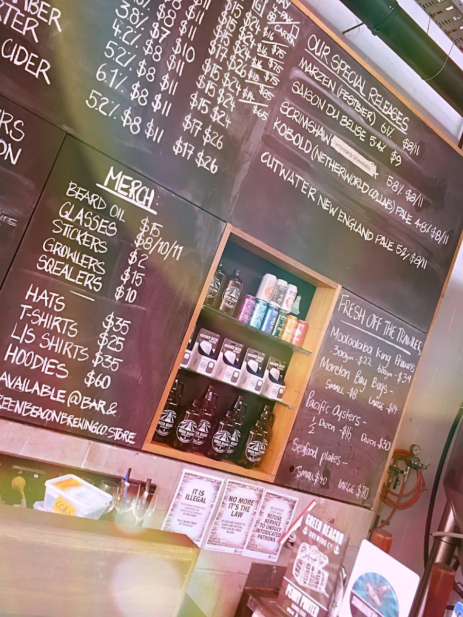 Menu, Green Beacon Brewing Co.