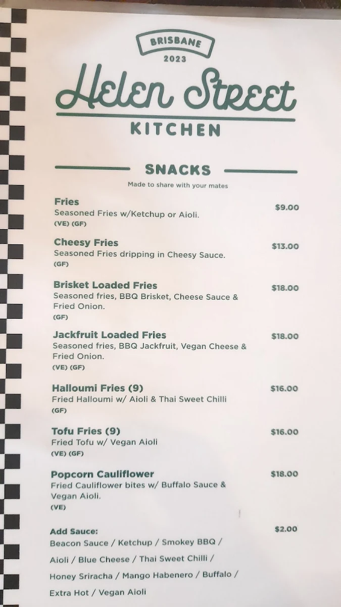 Menu, Green Beacon Brewing Co.