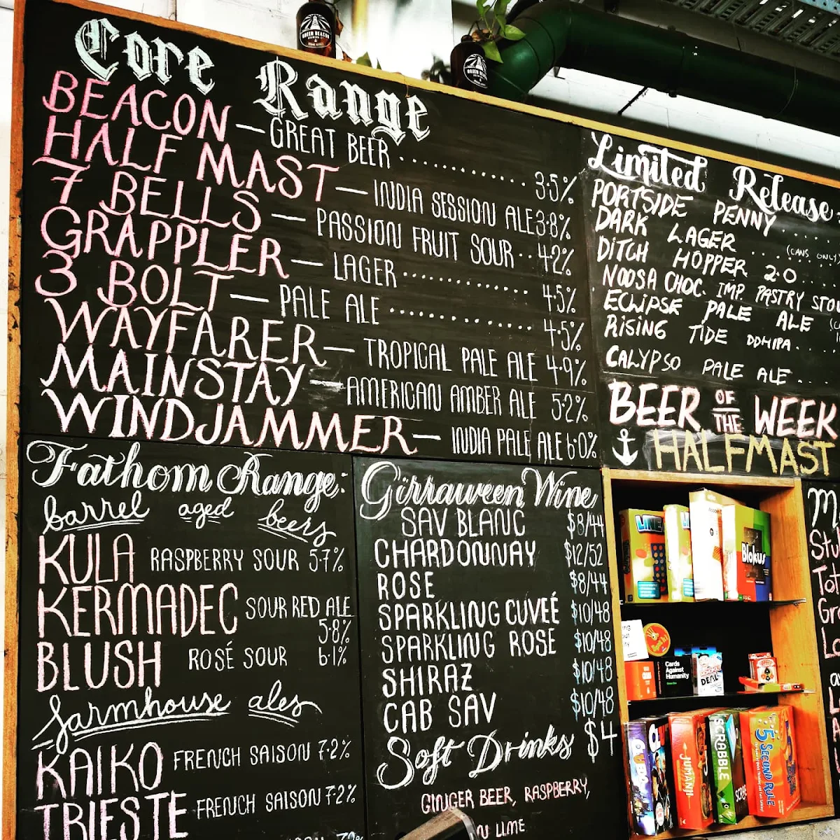 Menu, Green Beacon Brewing Co.
