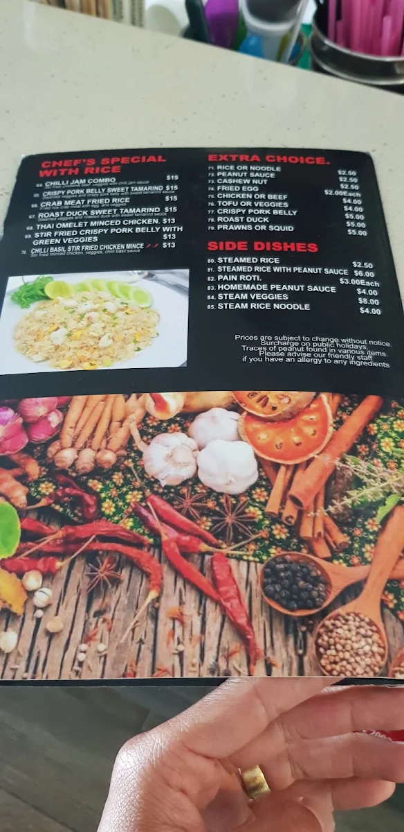 Menu, We are Thai Restaurant