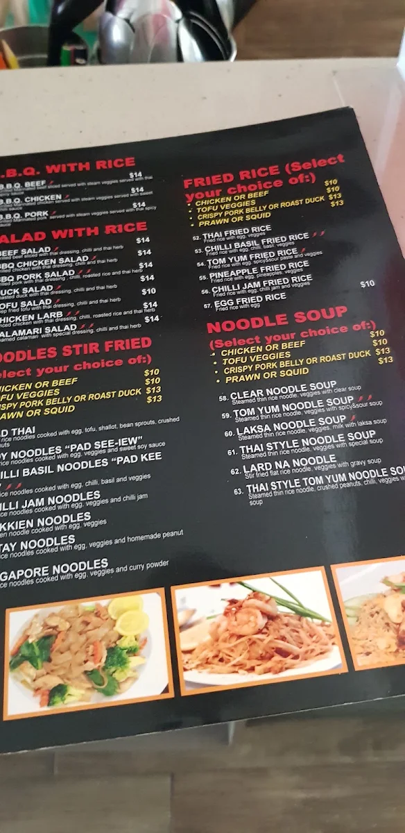 Menu, We are Thai Restaurant