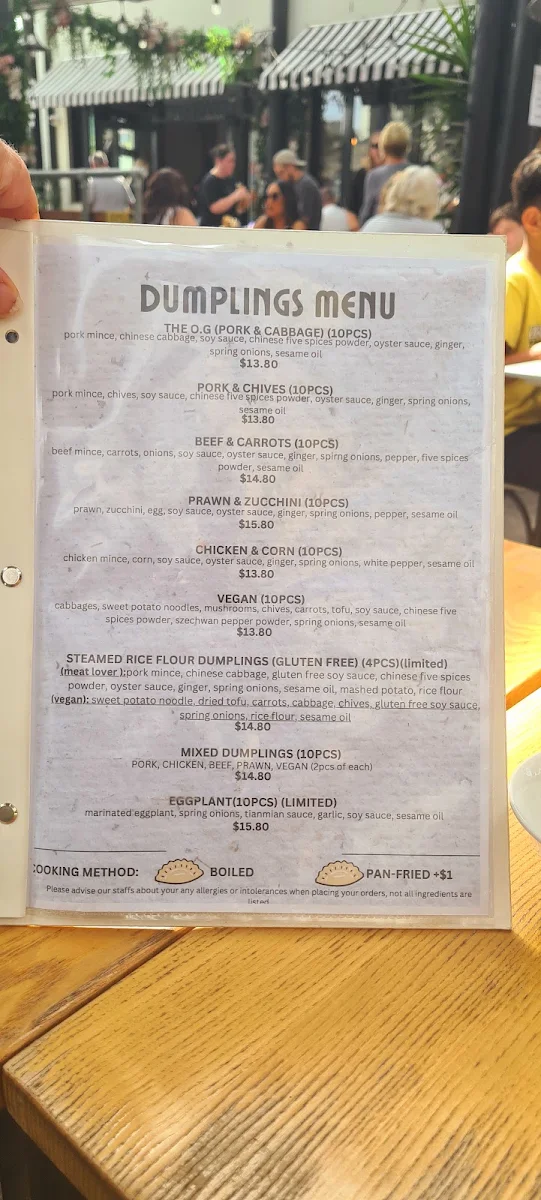 Menu, Chubby Dumplings