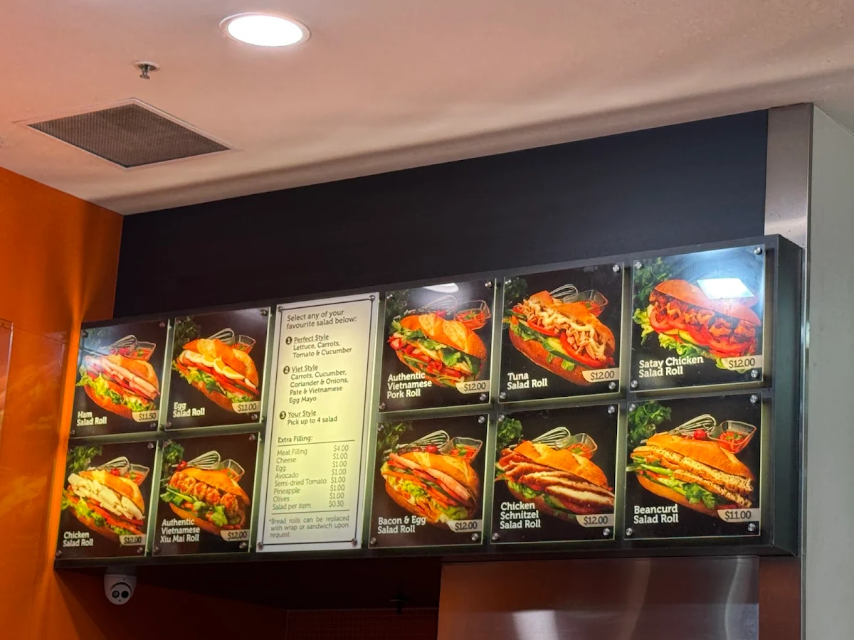 Menu, Amie Bakery Cafe Southern Cross Lane