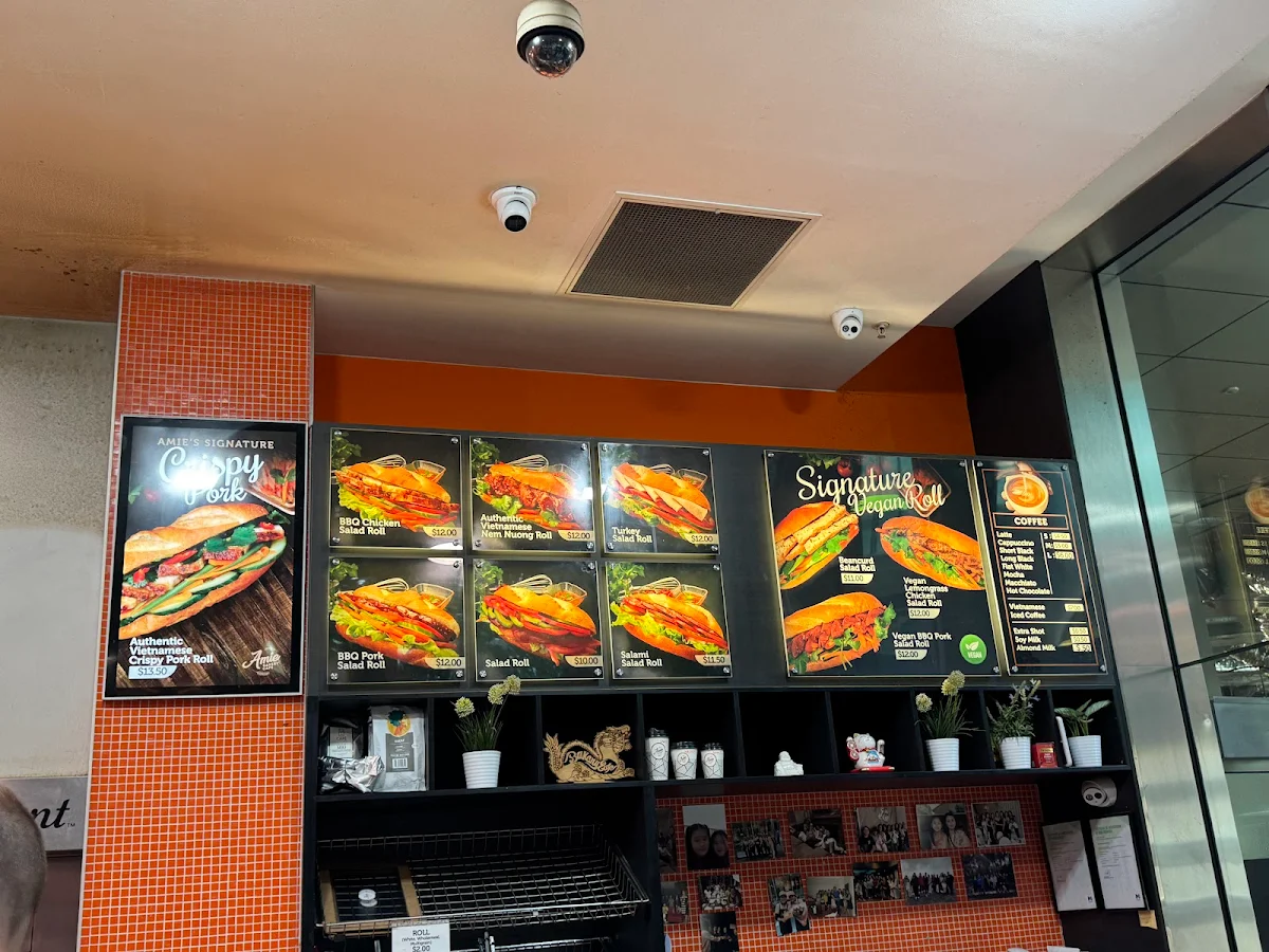 Menu, Amie Bakery Cafe Southern Cross Lane