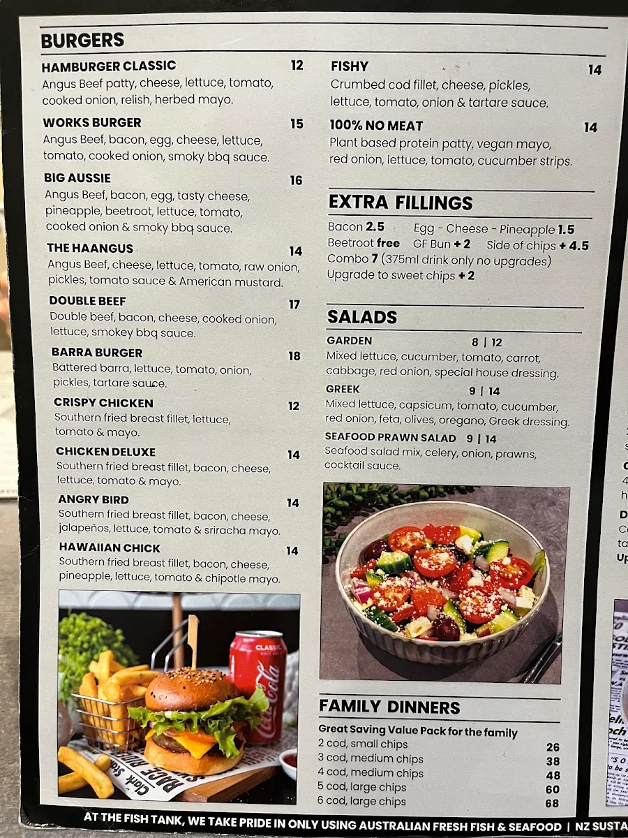 Menu, The Fish Tank - Southport Fish & Chips