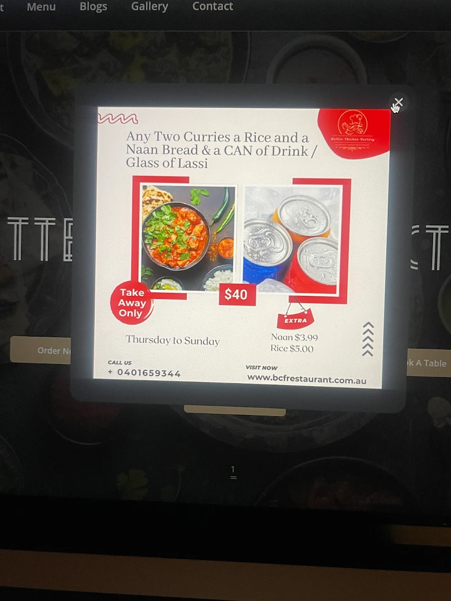 Menu, Butter Chicken Factory -SA