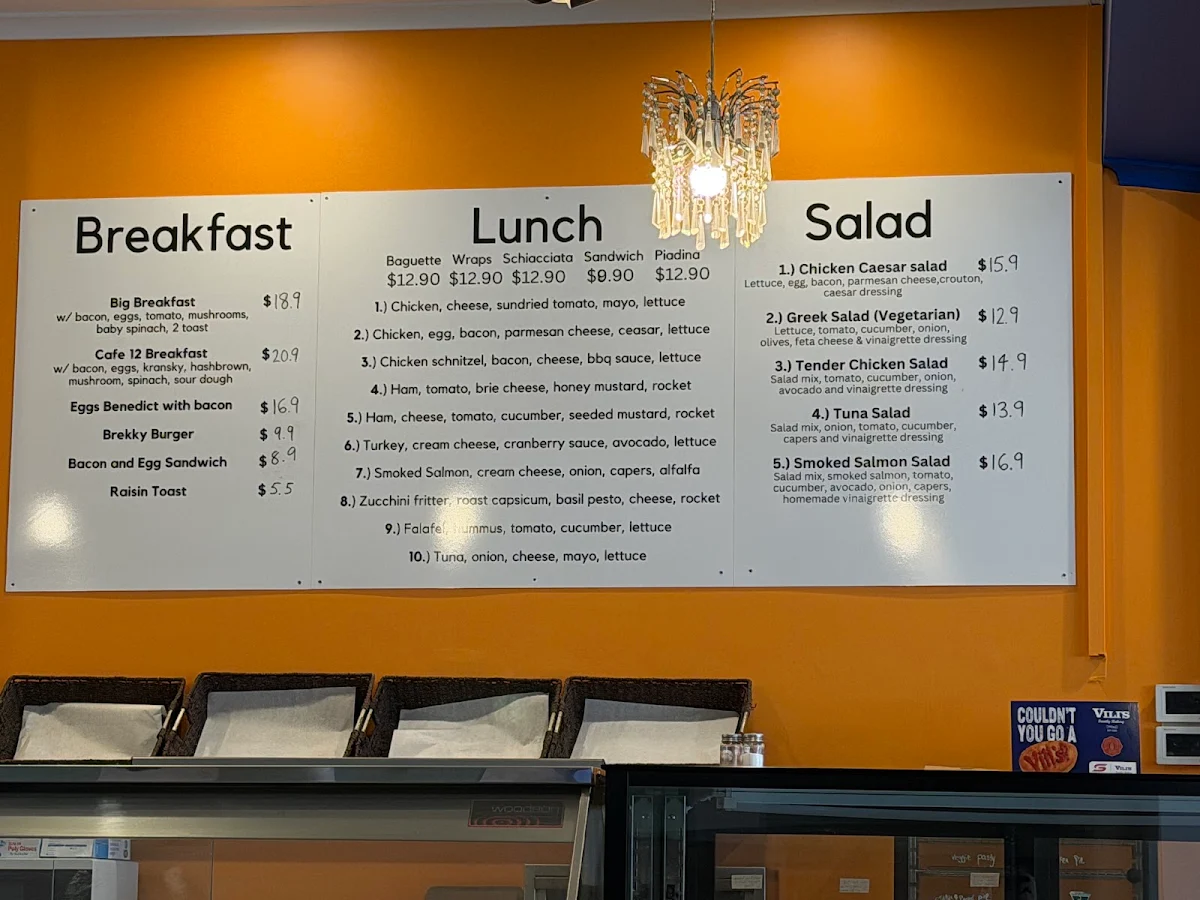 Menu, Café #12