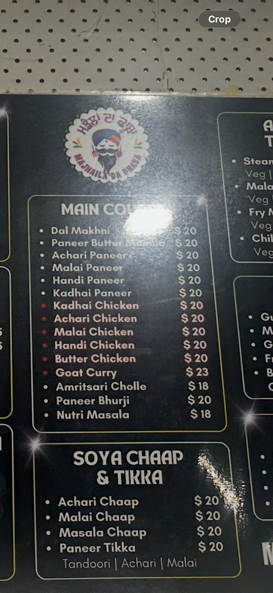 Menu, Majhailan Da Dhaba