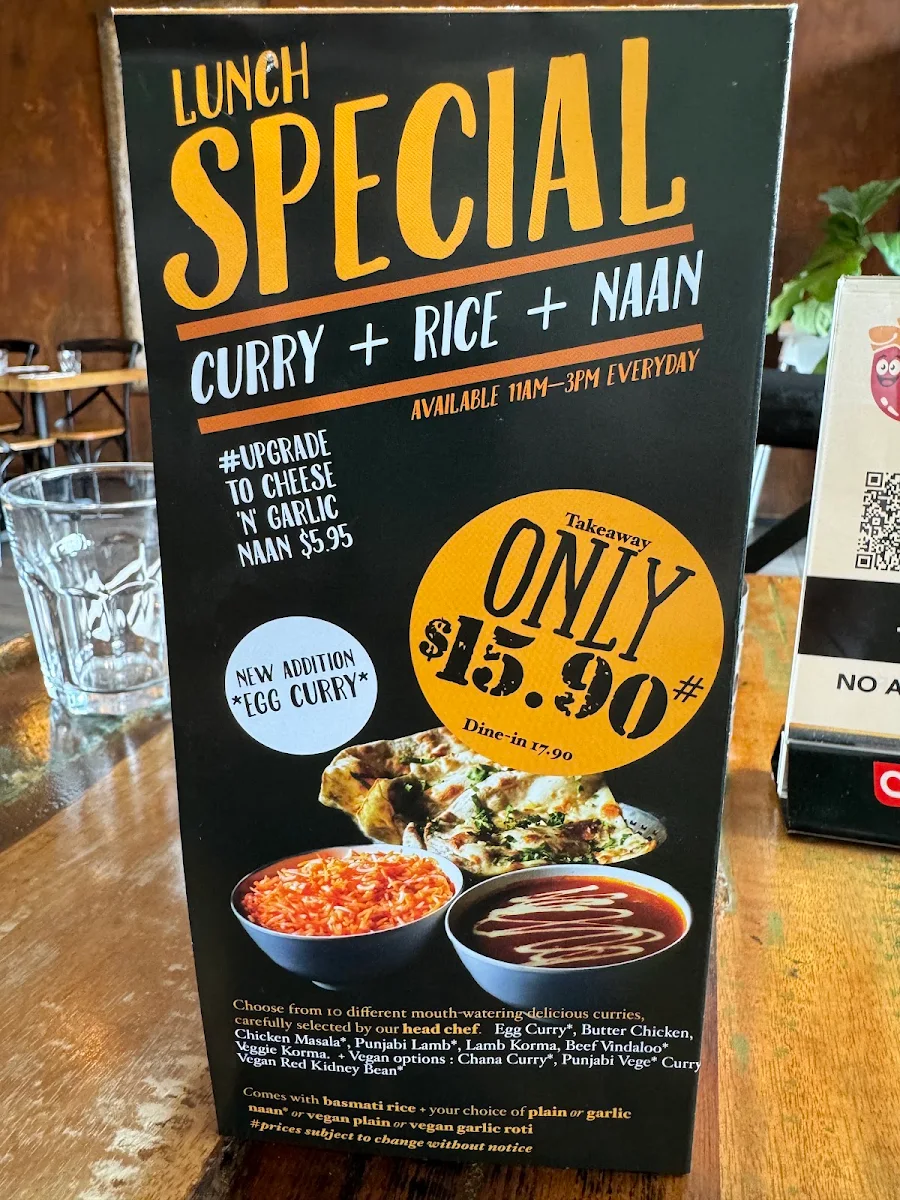 Menu, Punjab Curry Club Redbank Plains