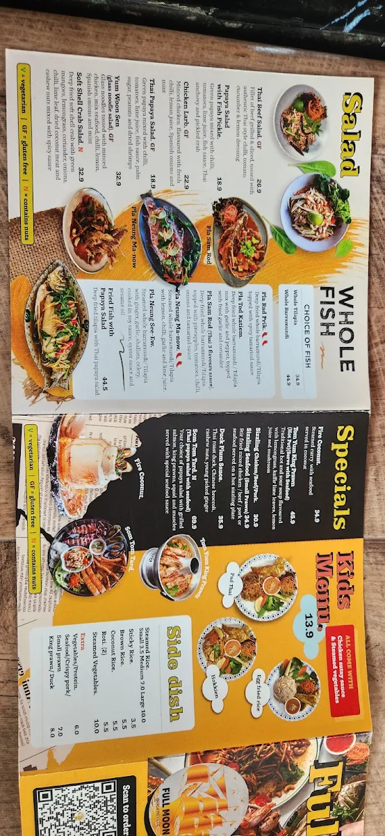 Menu, Fullmoon Thai Erskineville