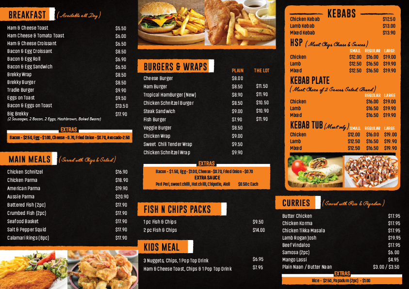 Menu, Howlong RoadHouse