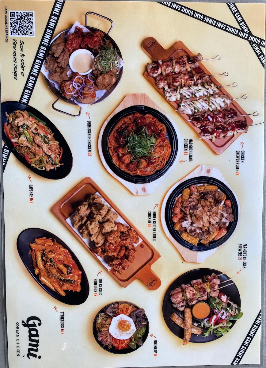 Menu, Gami Chicken & Beer - Caroline Springs