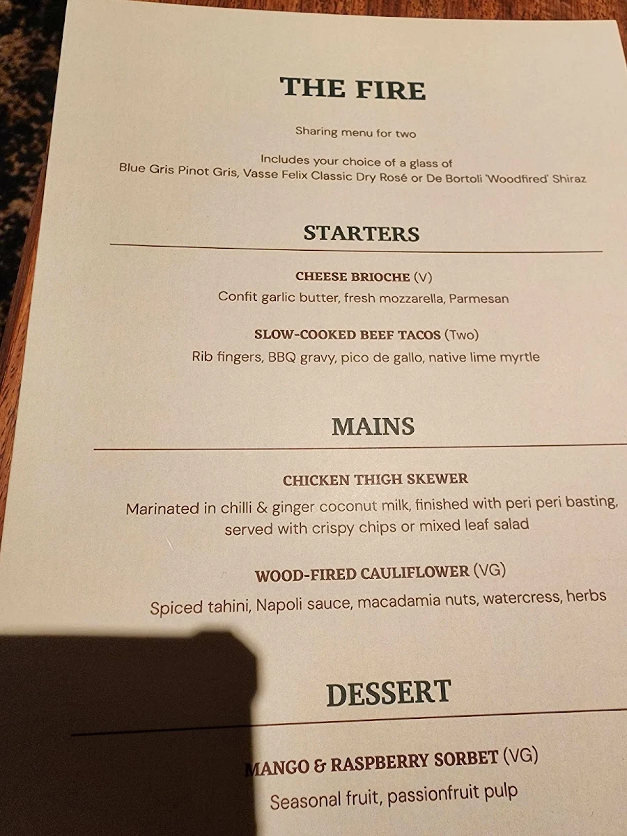 Menu, Hunter & Barrel Ringwood