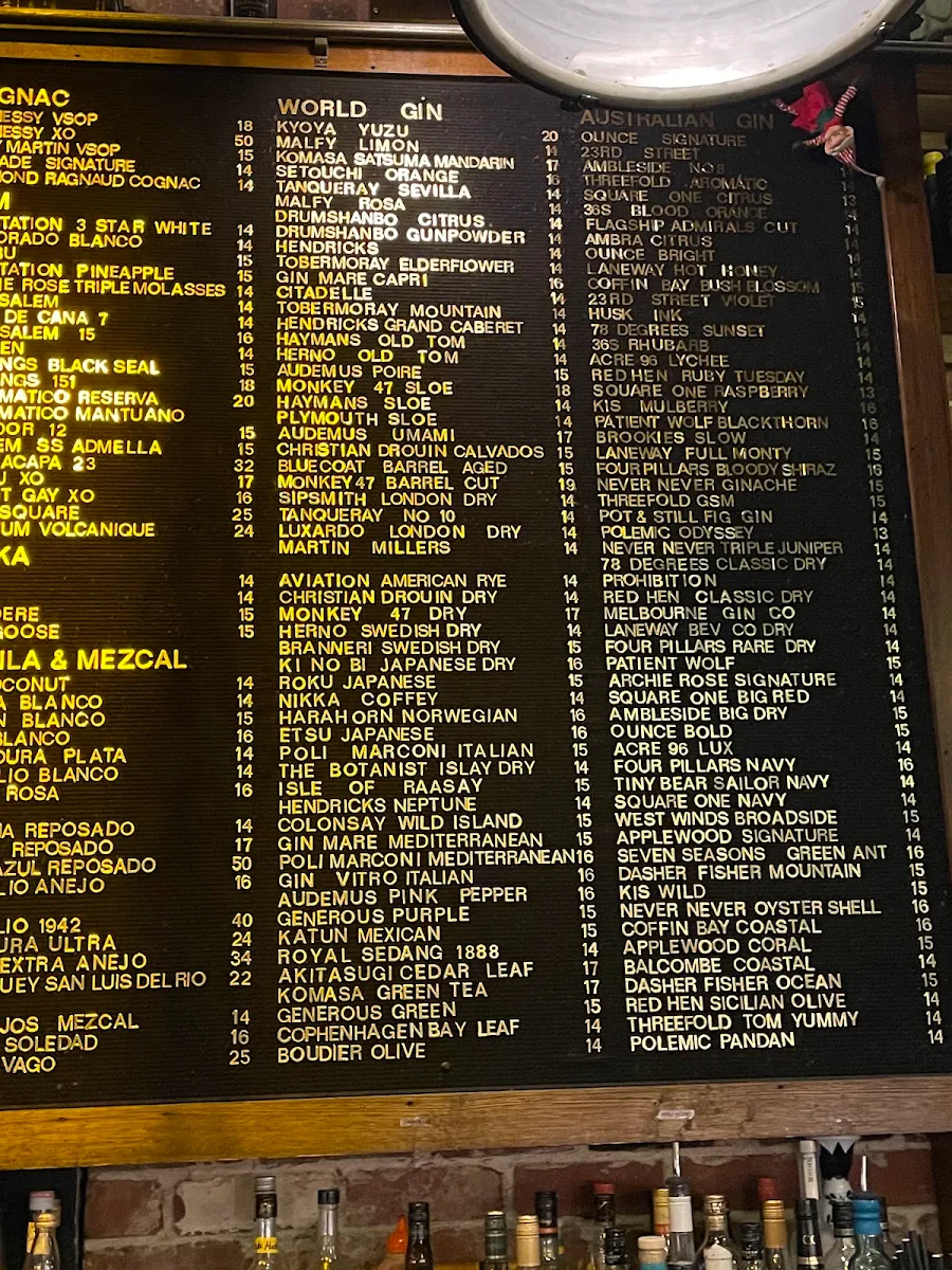 Menu, Bank Street Social