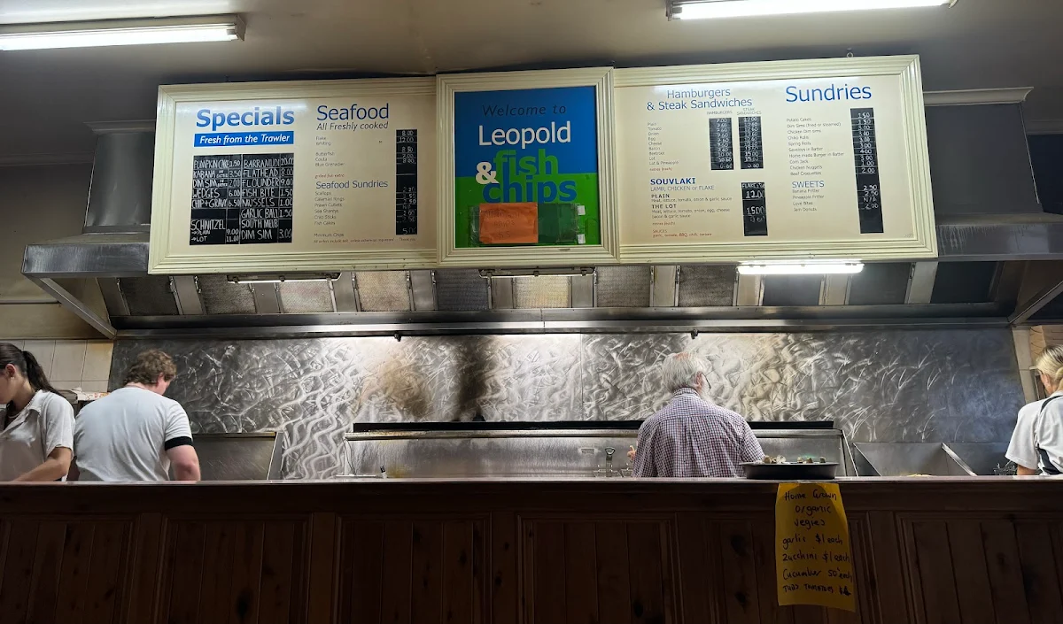 Menu, Leopold Fish & Chips