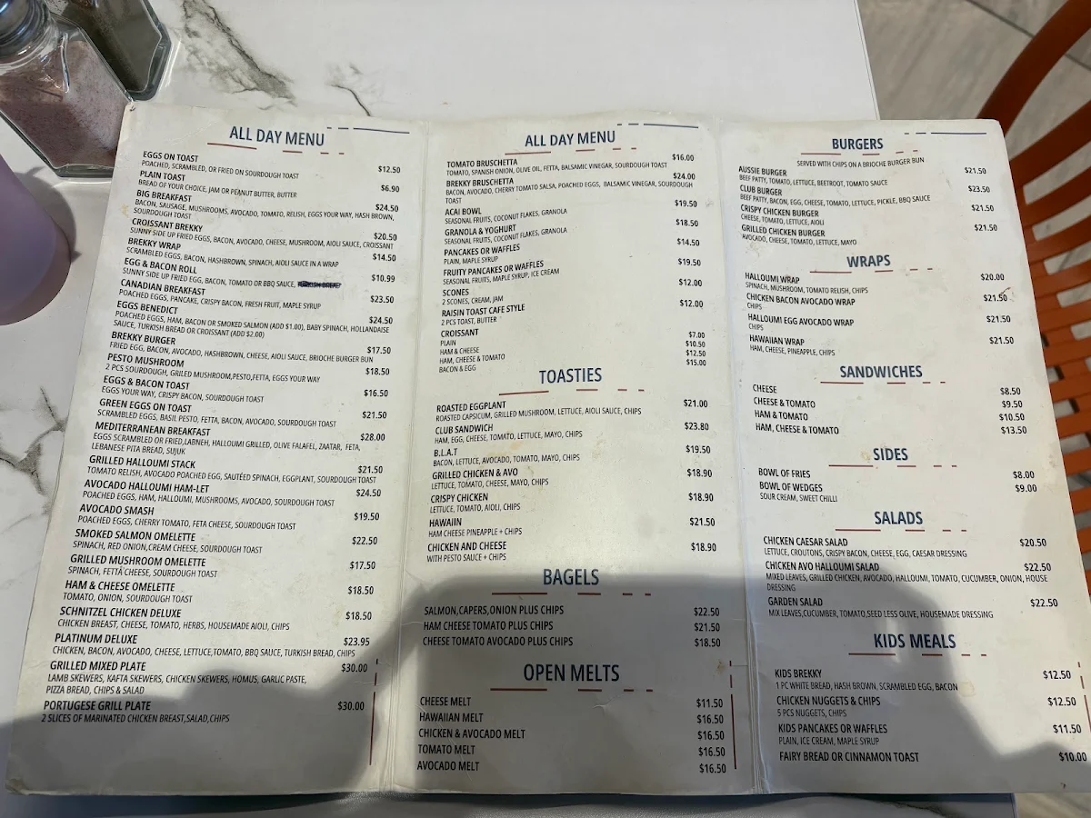 Menu, Empreso Espresso