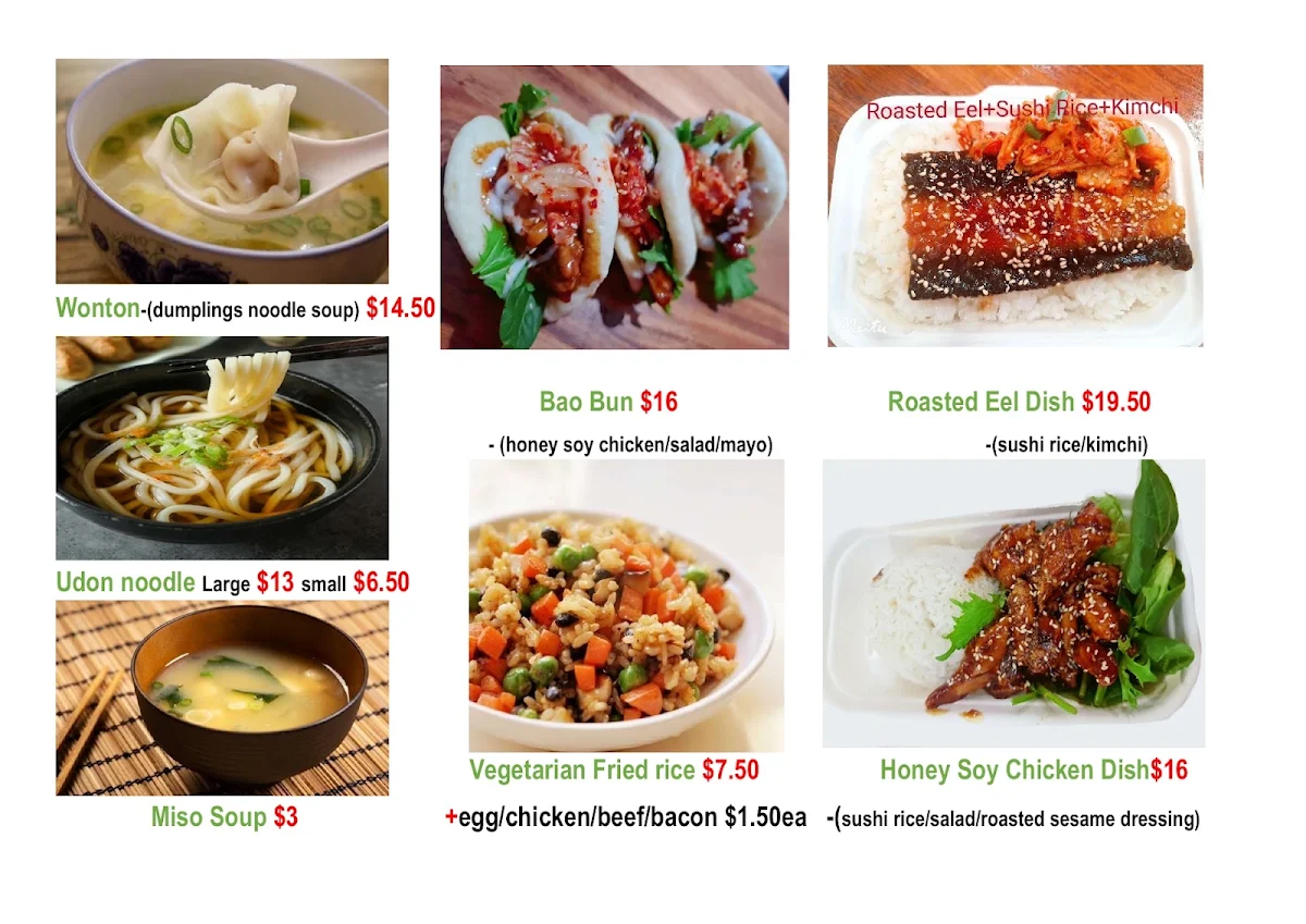 Menu, Sun's Dumplings