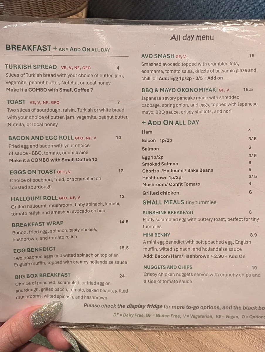 Menu, The Explo
