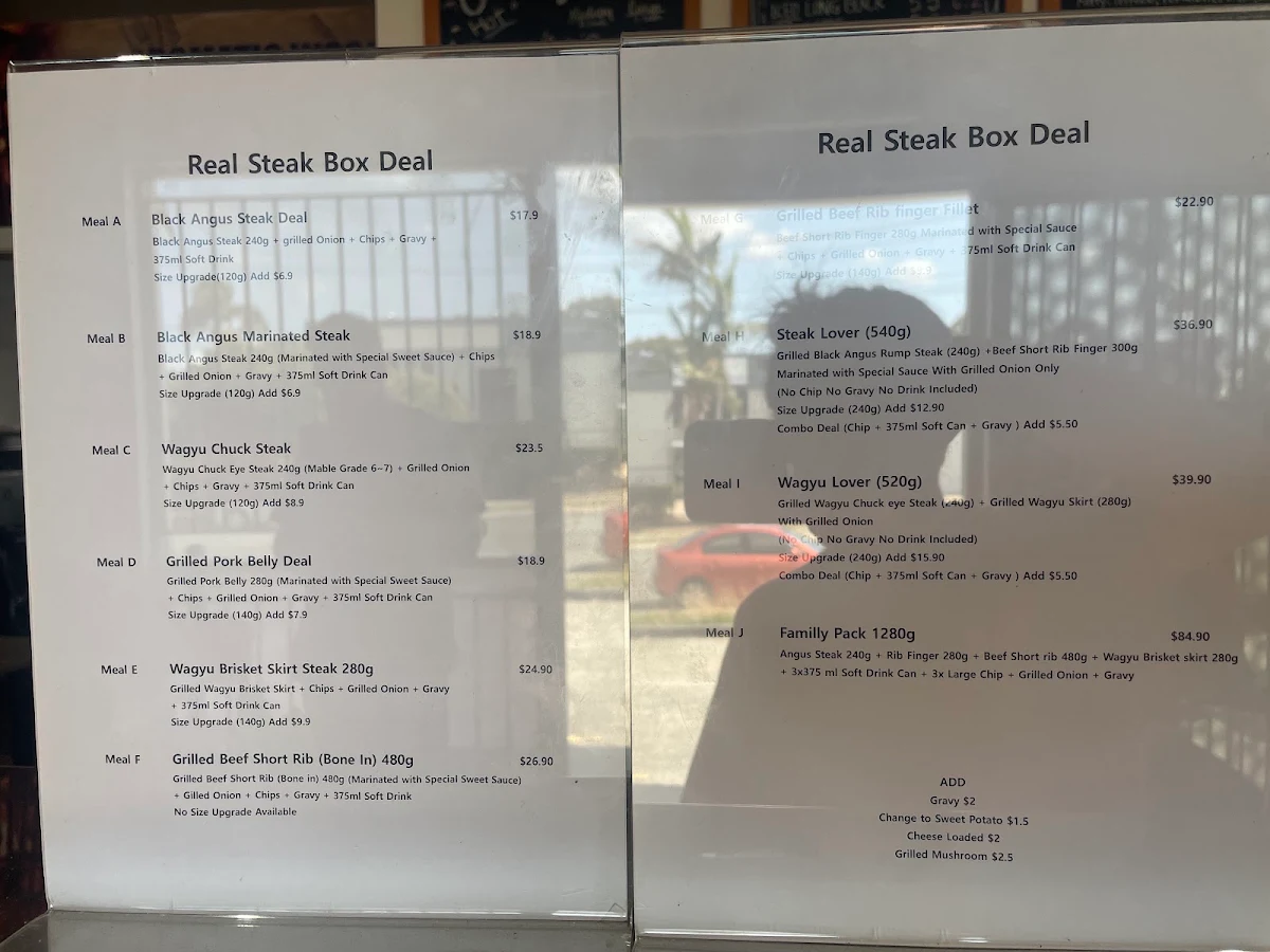Menu, JimmyMax Café