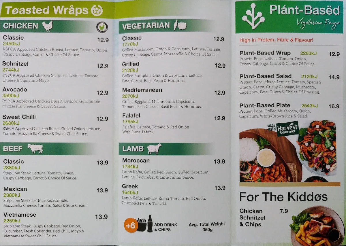 Menu, Le Wrap