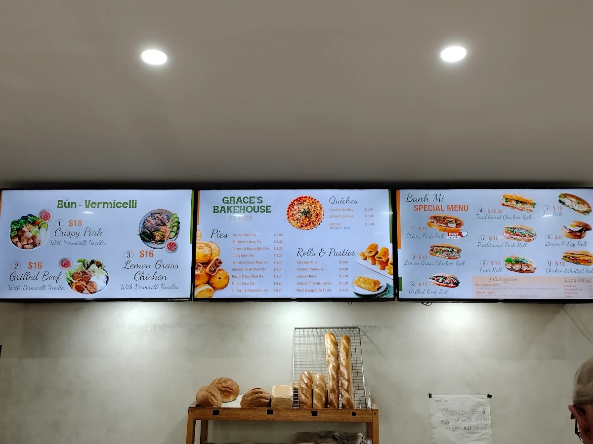 Menu, Grace's Bakehouse